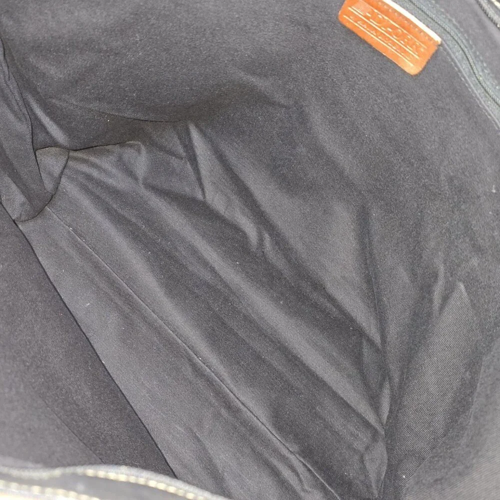 ADI-ORR by Hana Rozens Large Leather Canvas Tote Bag Brown Black Shoulder Bag - Picture 5 of 7